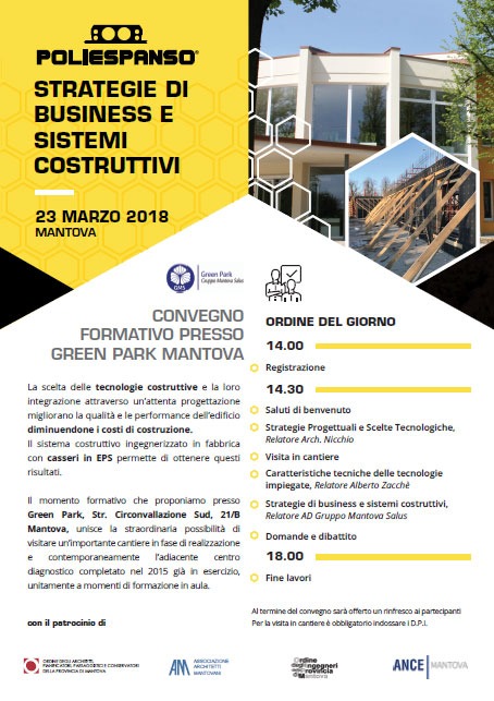 Flyer convegno formativo presso Green Park Mantova